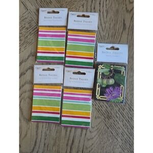 Lot Of 5 NEW Packs Caspari Bridge Tallies Tally Cards NOS Vintage Caspari